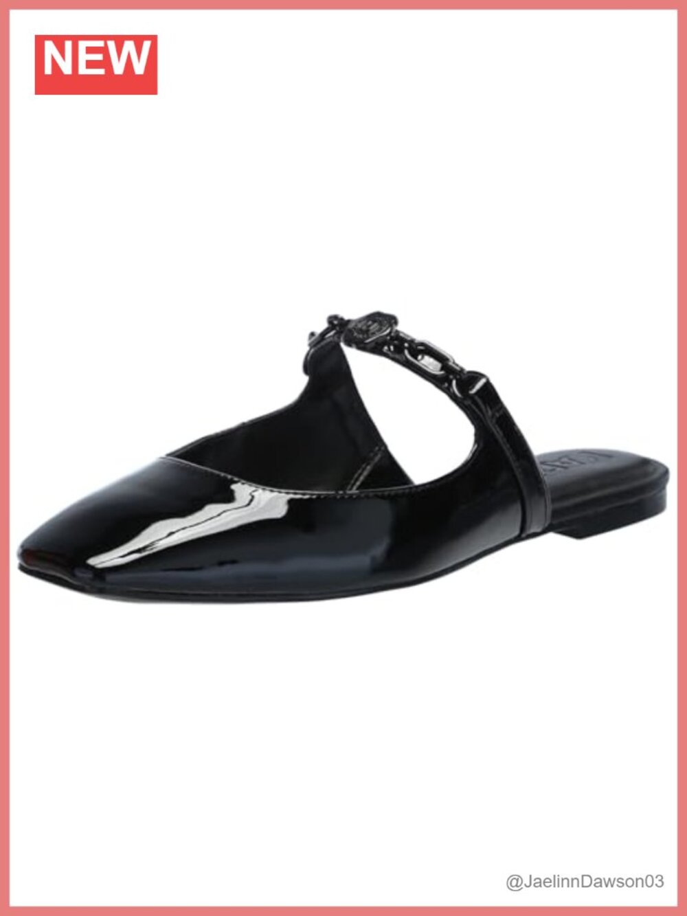 KARL LAGERFELD Zilla Flat Mule Sandals Women's Faux Leather Slip-On